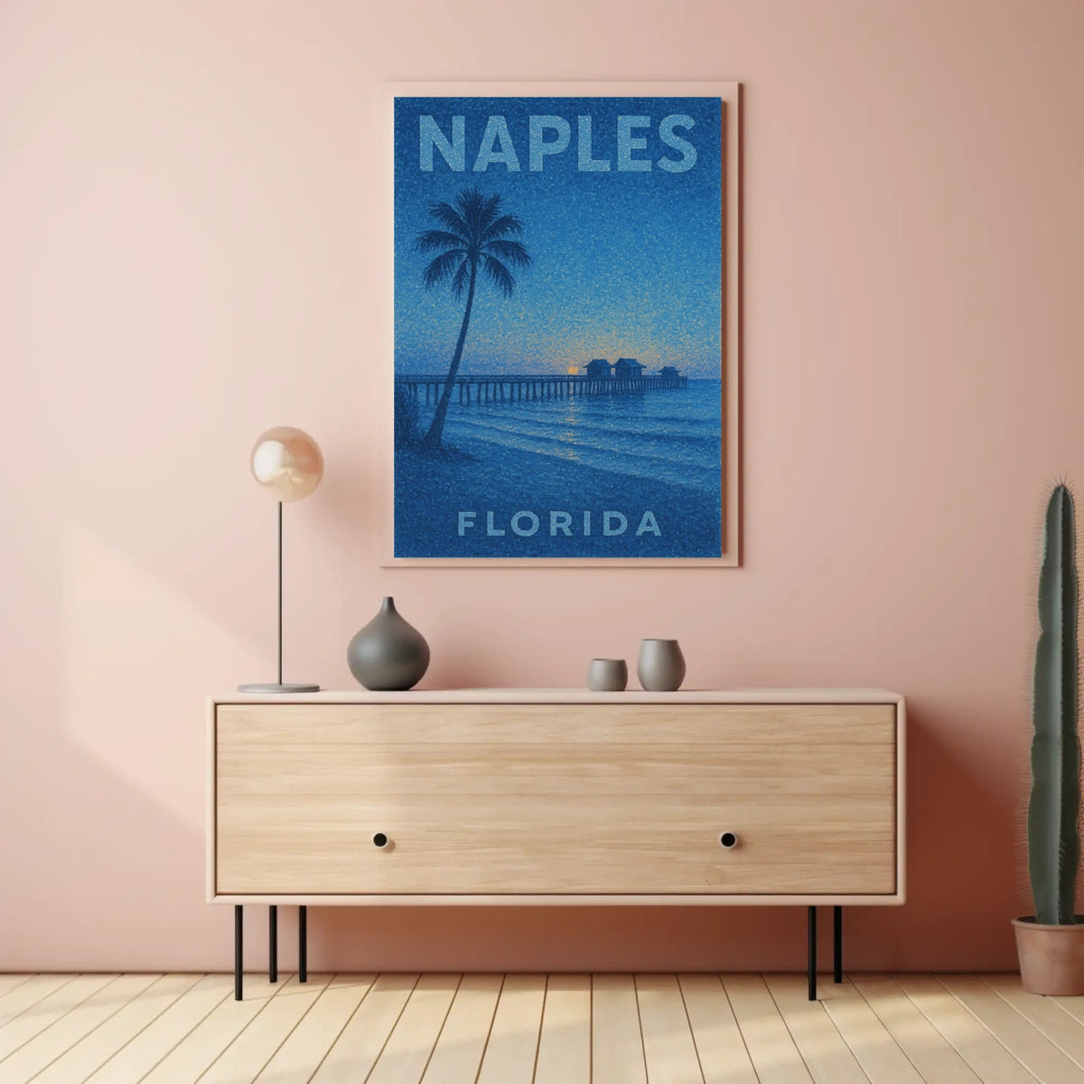 Naples Florida Sunset Poster Wall Art Coastal Decor
