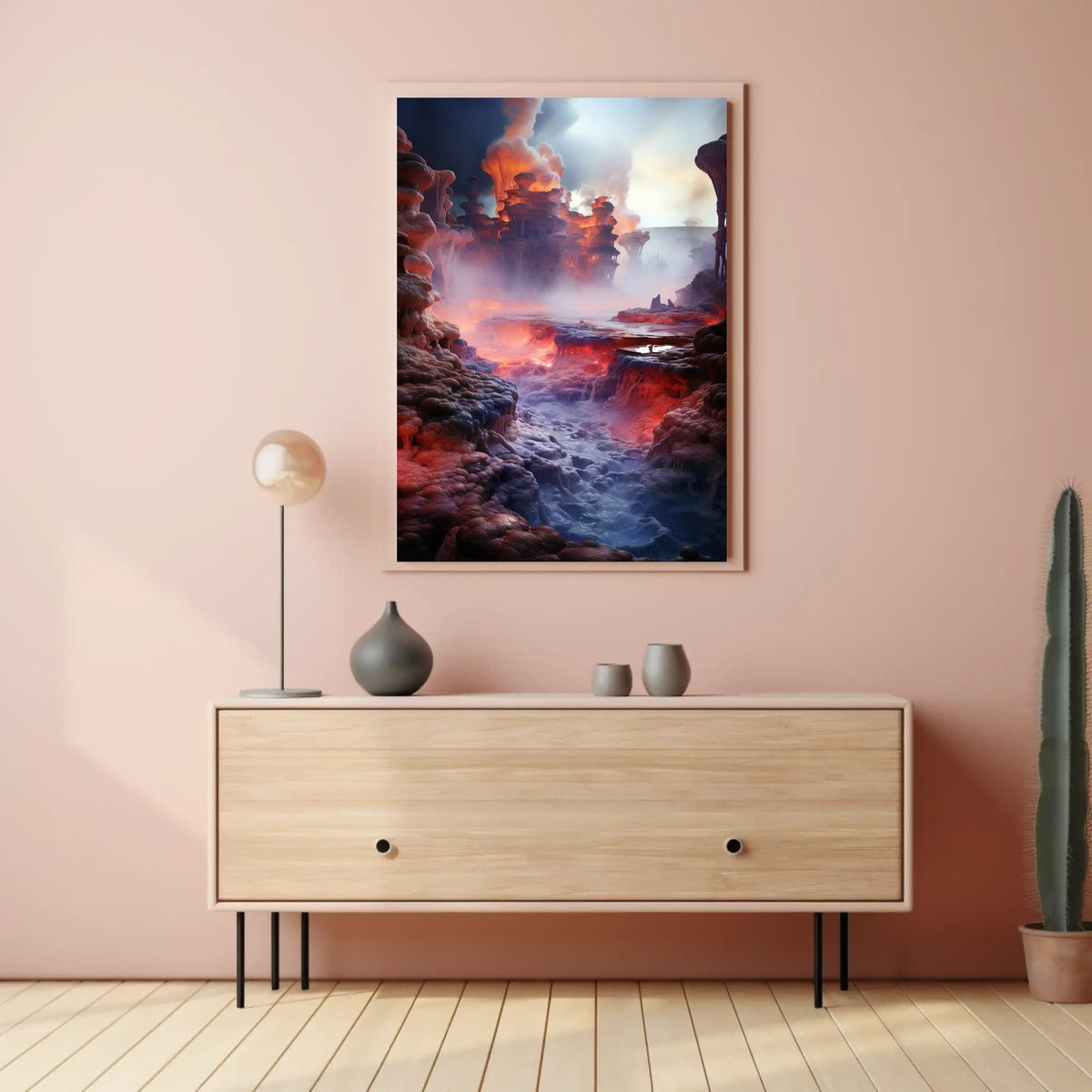 Fiery Fantasy Landscape Poster