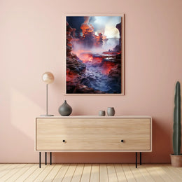 Fiery Fantasy Landscape Poster