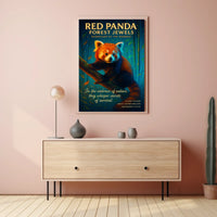 Red Panda Forest Jewels Poster