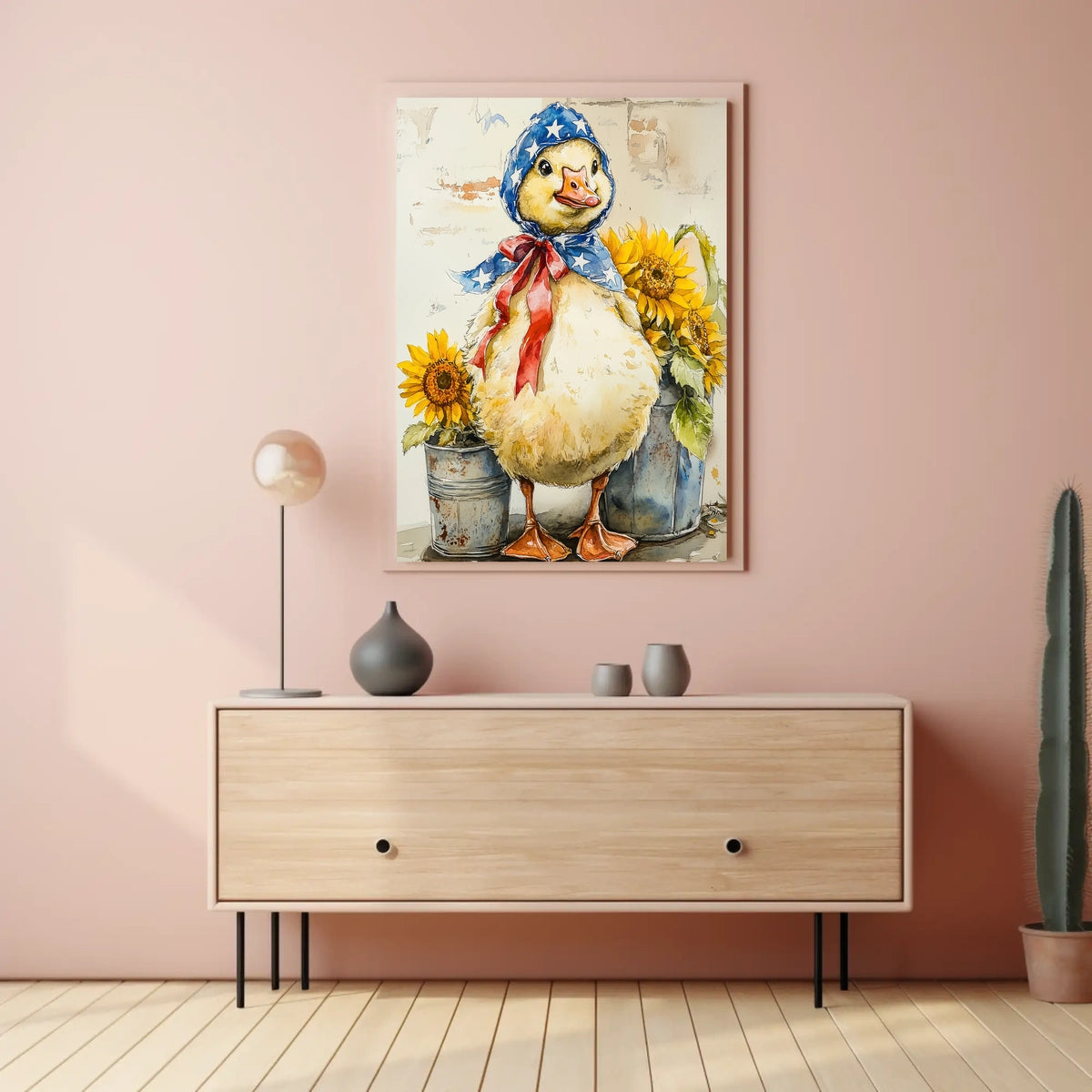 Chubby Goose In Star Spangled Bonnet Artwork Poster