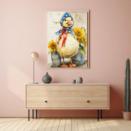 Chubby Goose In Star Spangled Bonnet Artwork Poster