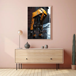 The Lonely Robot In The Rain Poster PosterGoat