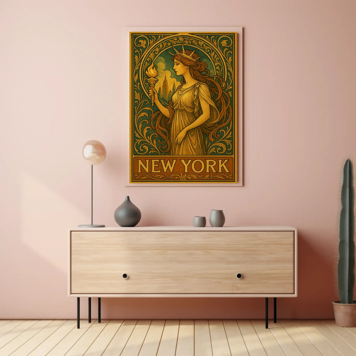 New York Art Nouveau Tribute Poster