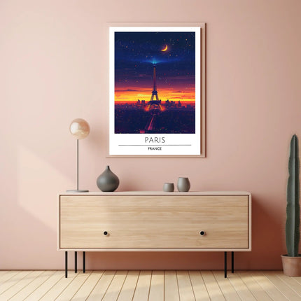 Enchanting Paris Sunset with Eiffel Tower Travel Poster