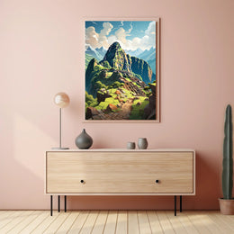 Vibrant Machu Picchu Adventure Art Print Travel Poster