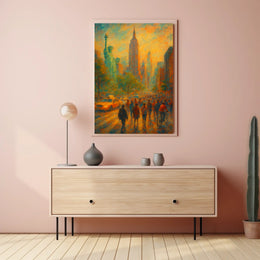 New York Cityscape Poster Abstract Urban Travel Wall Art