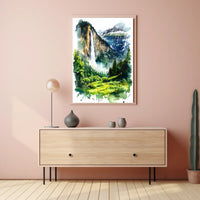 Switzerland Lauterbrunnen Valley Waterfall View Poster
