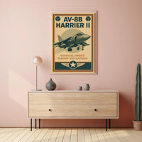 AV-8B Harrier II Retro Military Recruitment Poster