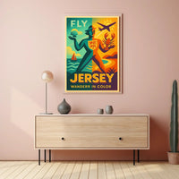 Jersey Adventure Awaits in Vibrant Travel Poster PosterGoat