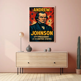 Andrew Johnson Seventeenth President Poster Vintage Wall Art