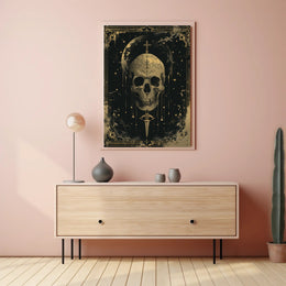 Celestial Skull Gothic Art Nouveau Poster Print PosterGoat