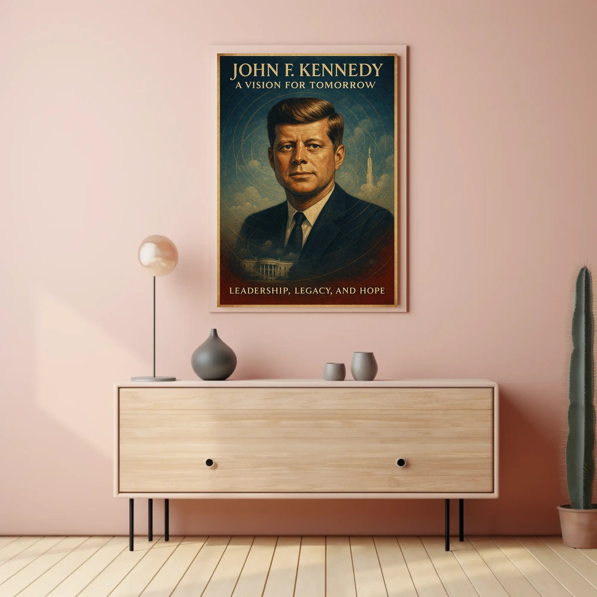 John F. Kennedy Inspirational Vintage Poster Art