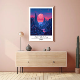 Cappadocia Nightscape Adventure Travel Poster