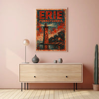 Erie Lighthouse Coastal Scenic Vintage Gift Poster