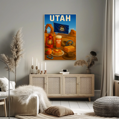 Utah Delicate Arch Pancakes Flag Ale Travel Poster