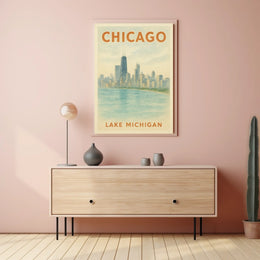 Chicago Skyline and Lake Michigan Poster