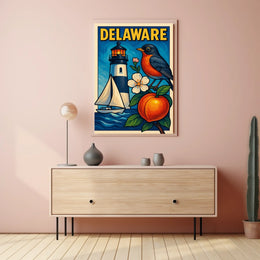 Delaware Scenic Illustration Poster
