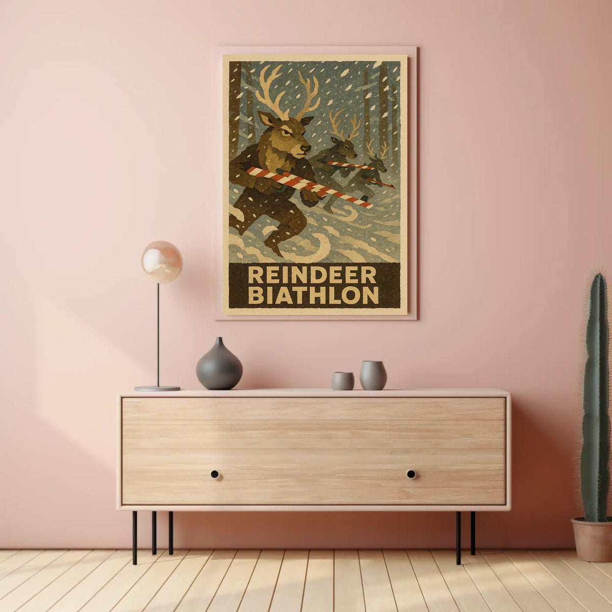 Reindeer Biathlon Poster