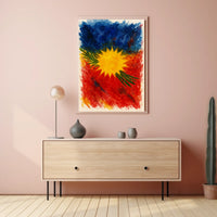 Vibrant Abstract Sunburst Abstract Poster