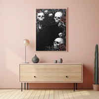 Gothic Skull and Roses Art Poster - Artistic Poster