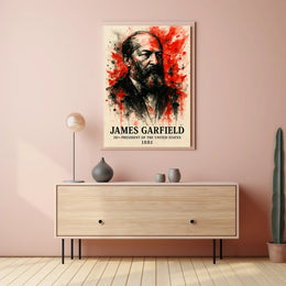 James Garfield Dramatic Watercolor Historical or Presidential Poster