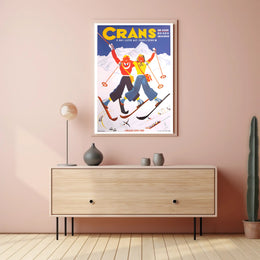 Skiing Adventure in Crans Swiss Alps Travel Poster PosterGoat