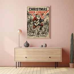 Christmas Rock Concert Santa Vintage Music or Concert Poster