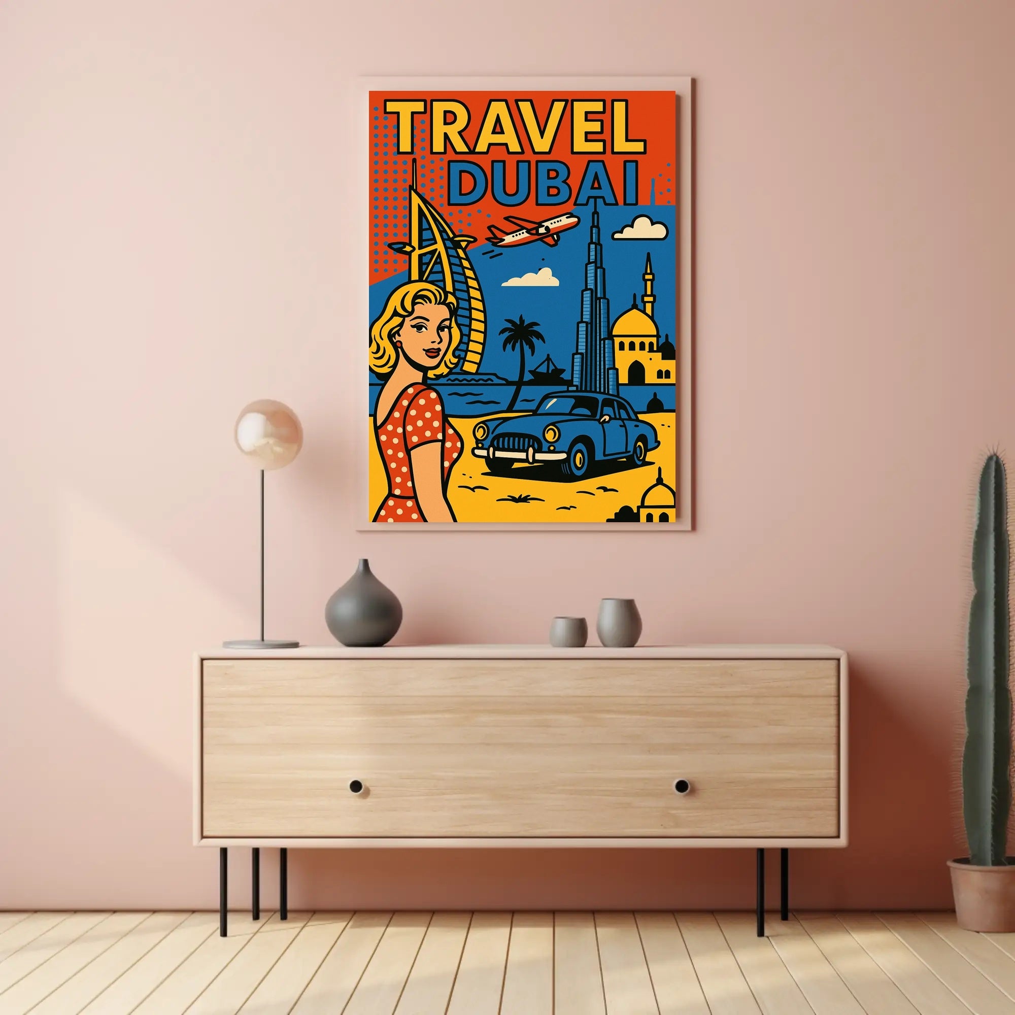 Dubai Adventure Retro Travel Poster