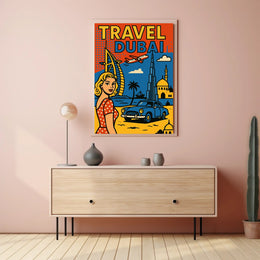 Dubai Adventure Retro Travel Poster