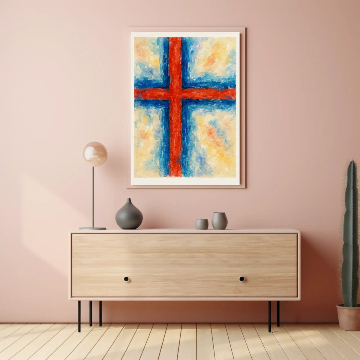 Abstract Cross In Watercolor Abstract Poster