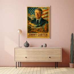 Jimmy Carter 39th President of the United States Layered Digital Collage Poster