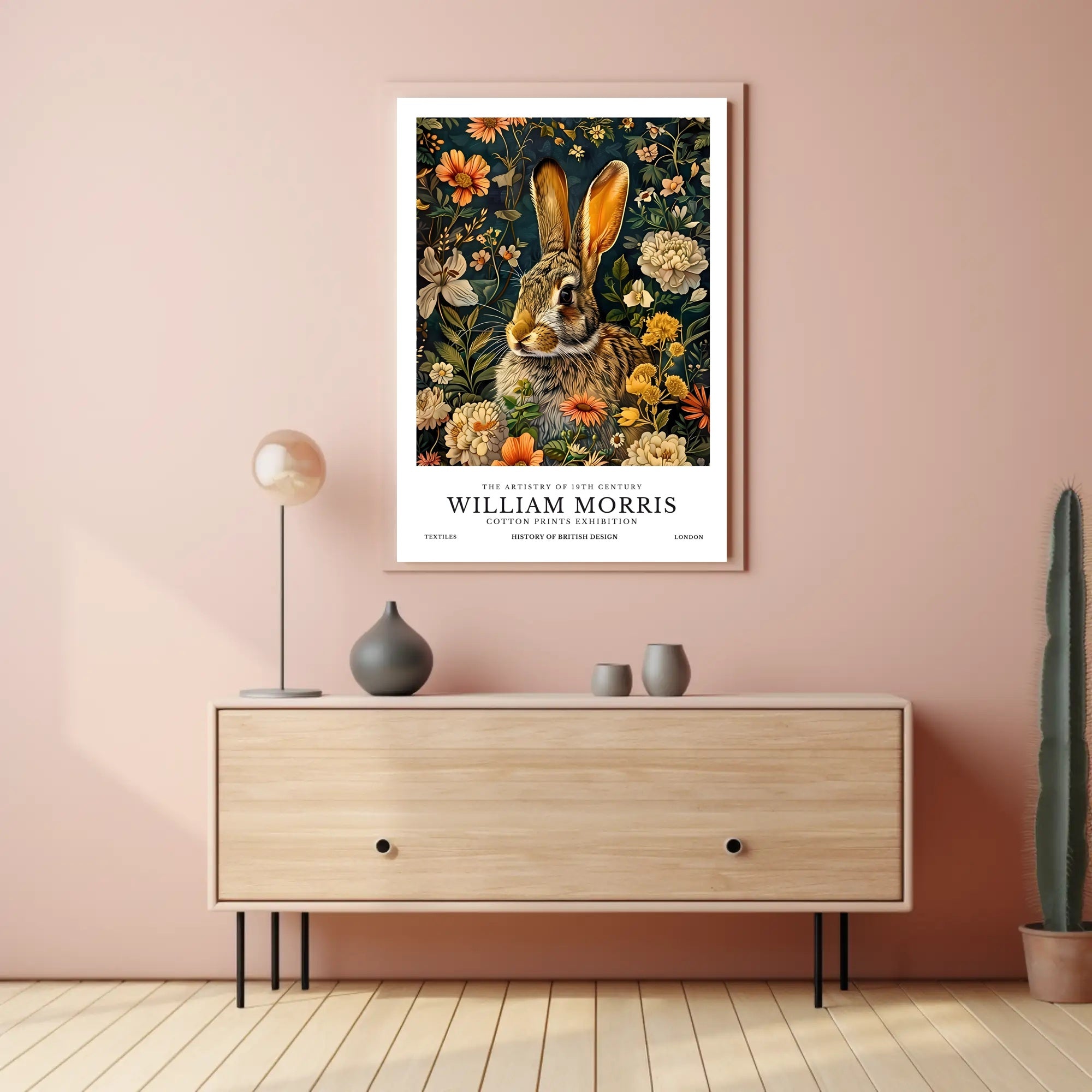 Elegant Rabbit Design Celebrates British Cultural Heritage Poster