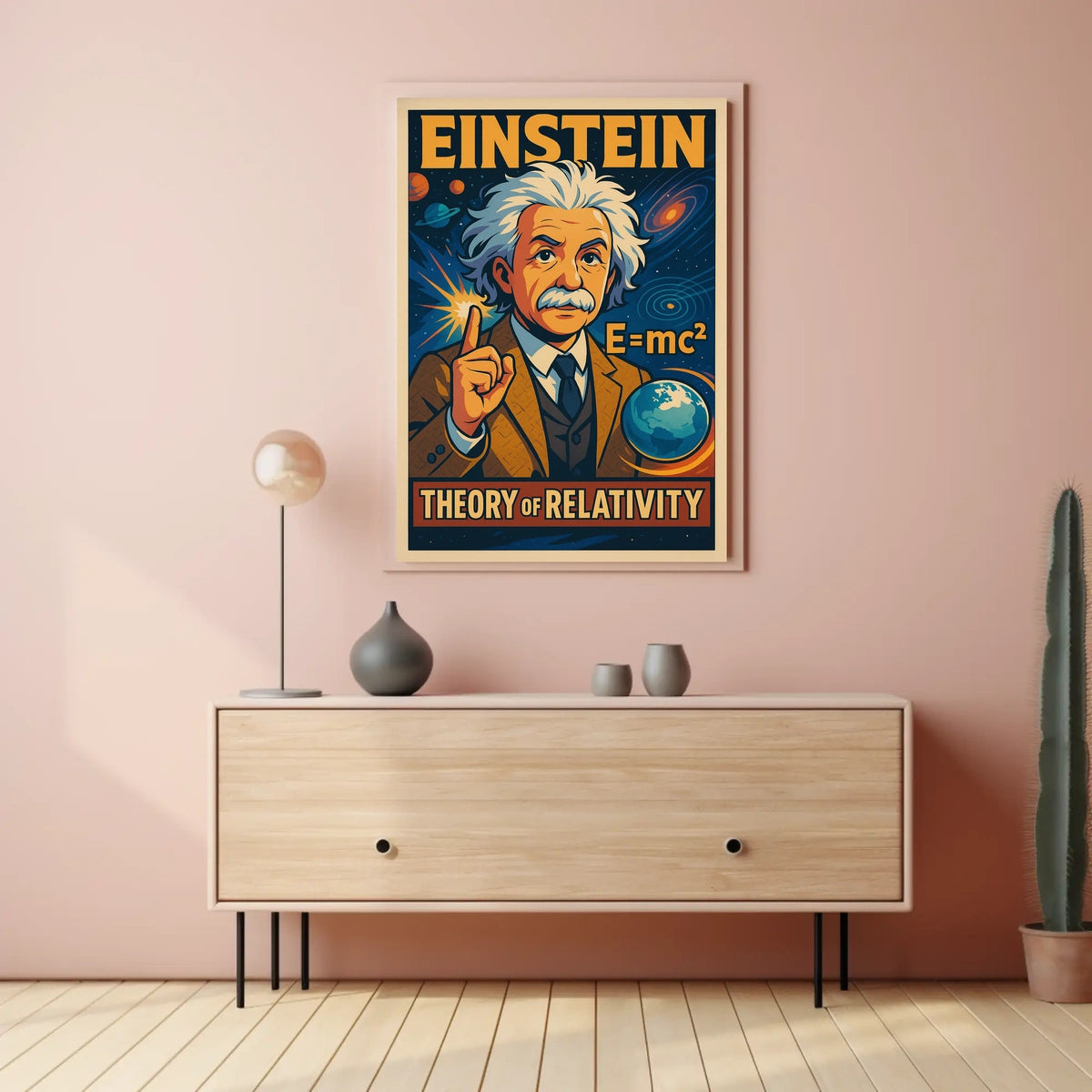 Einstein Relativity Scenic Vintage Curious Poster