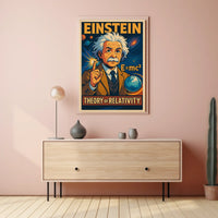 Einstein Relativity Scenic Vintage Curious Poster