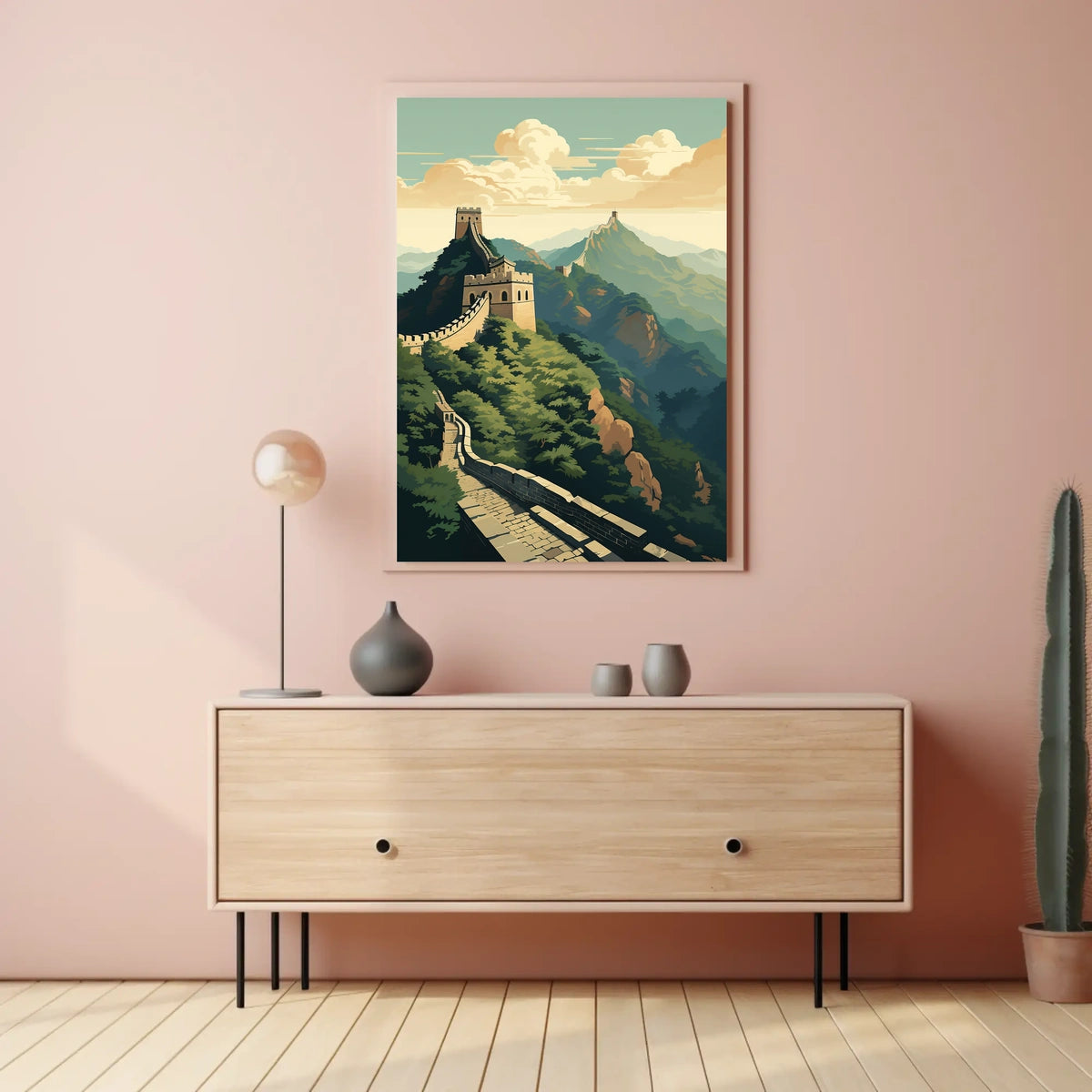 Great Wall Scenic Art: Majestic Travel Poster