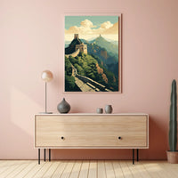 Great Wall Scenic Art: Majestic Travel Poster