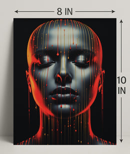 Dripping Colors A Futuristic Portrait Poster