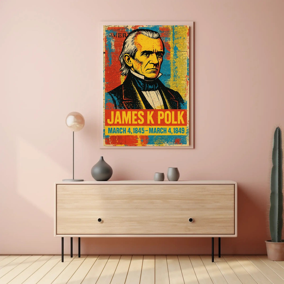James K. Polk 11th President of the United States Street Art Mashup Poster