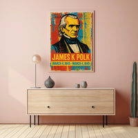 James K. Polk 11th President of the United States Street Art Mashup Poster
