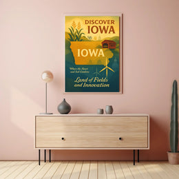 Iowa's Heartfelt Harmony: Nostalgic Travel Poster