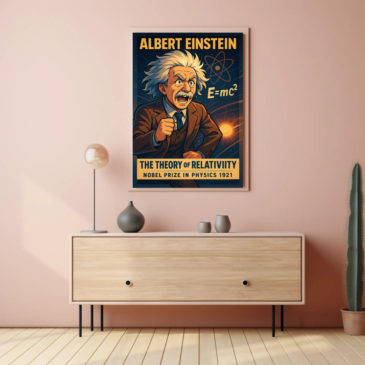 Albert Einstein Relativity Vintage Science Poster