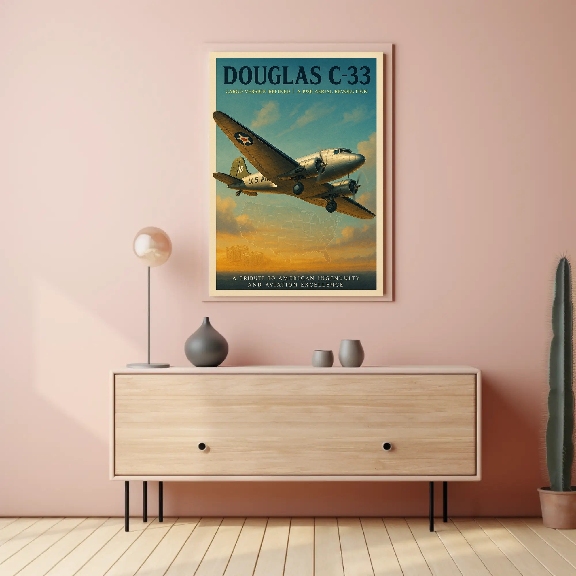 Douglas C-33 Vintage Aviation Poster Print