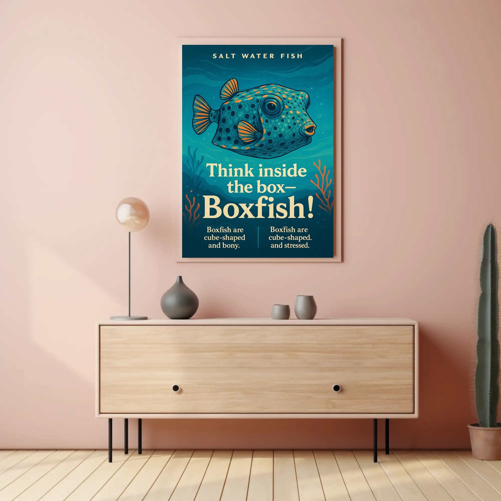 Think Inside the BoxBoxfish Poster PosterGoat
