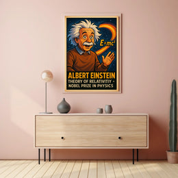 Einstein Relativity Vintage Science Wall Art Home Office Decor Wanderlust Academic Poster