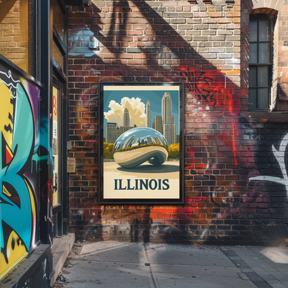 Illinois Vintage Poster