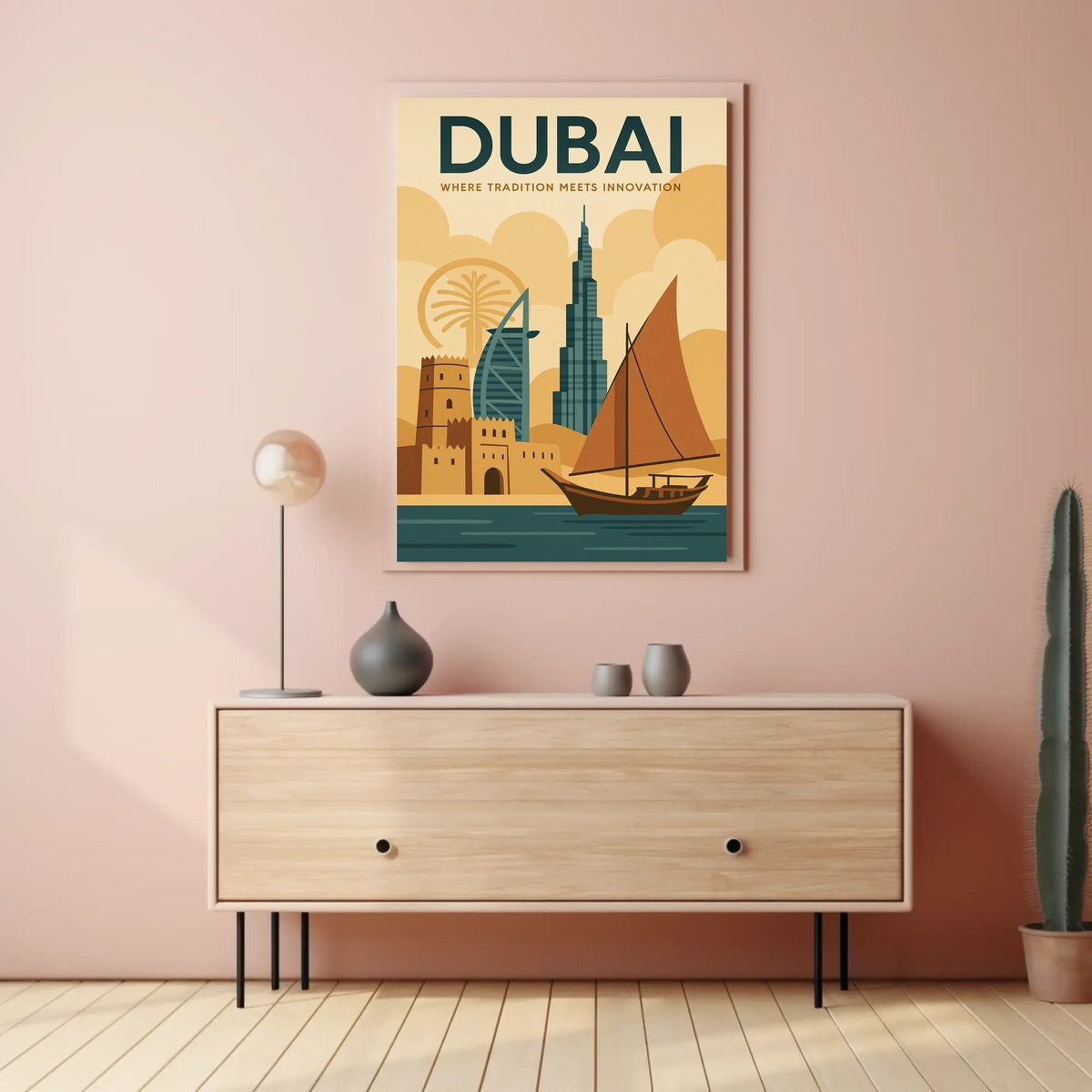 Dubai Poster Heritage Meets Innovation For Travel Lovers
