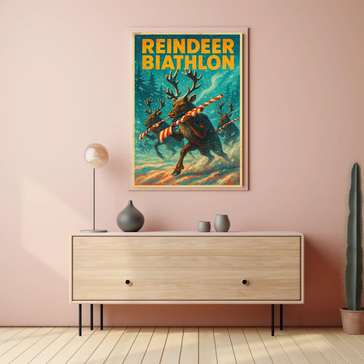 Reindeer Biathlon Poster