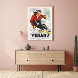 Villars Skiing Poster PosterGoat