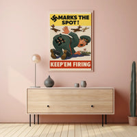 KEEP'EM FIRING WWII Propaganda Patriotic Poster